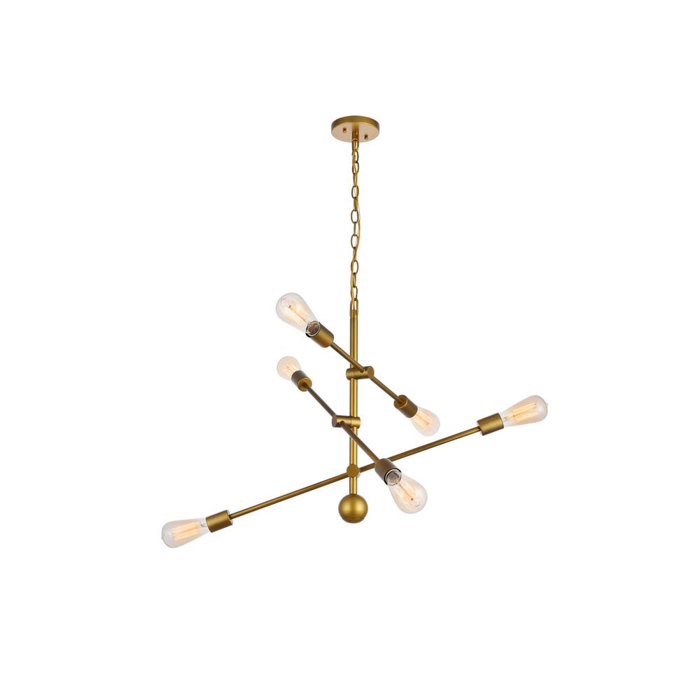 Axel 6 Lights Brass Pendant