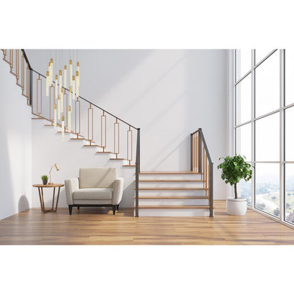 Weston 16 lights pendant in satin gold