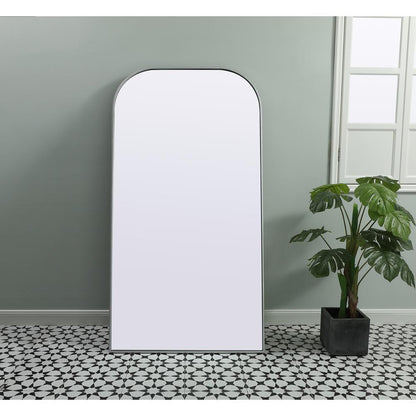 Metal Frame Arch Full Length Mirror 35x66 Inch in Silver