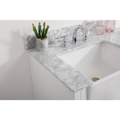 36 inch Single bathroom vanity in white with backsplash