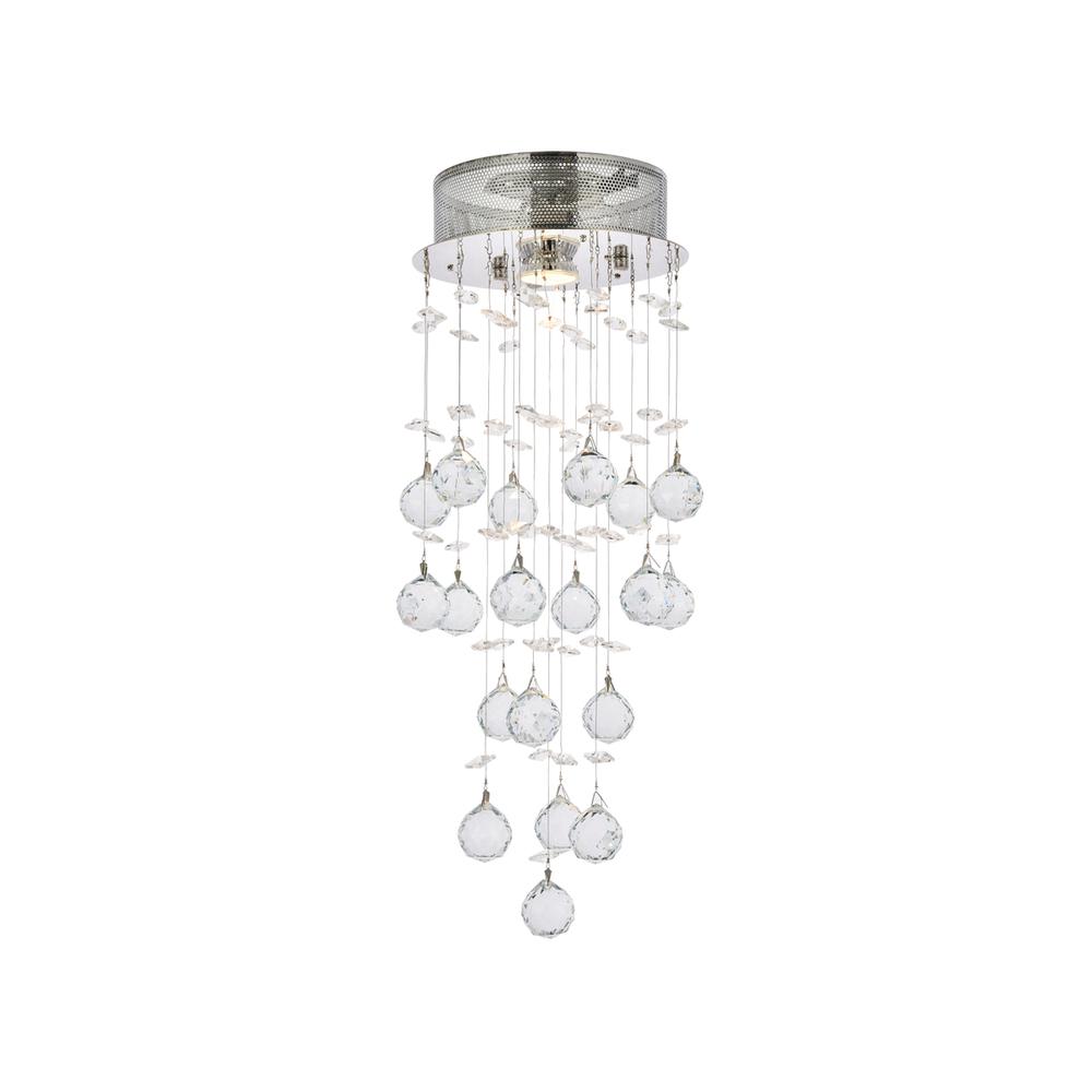 Galaxy 1 light Chrome Flush Mount Clear Royal Cut Crystal