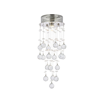 Galaxy 1 light Chrome Flush Mount Clear Royal Cut Crystal