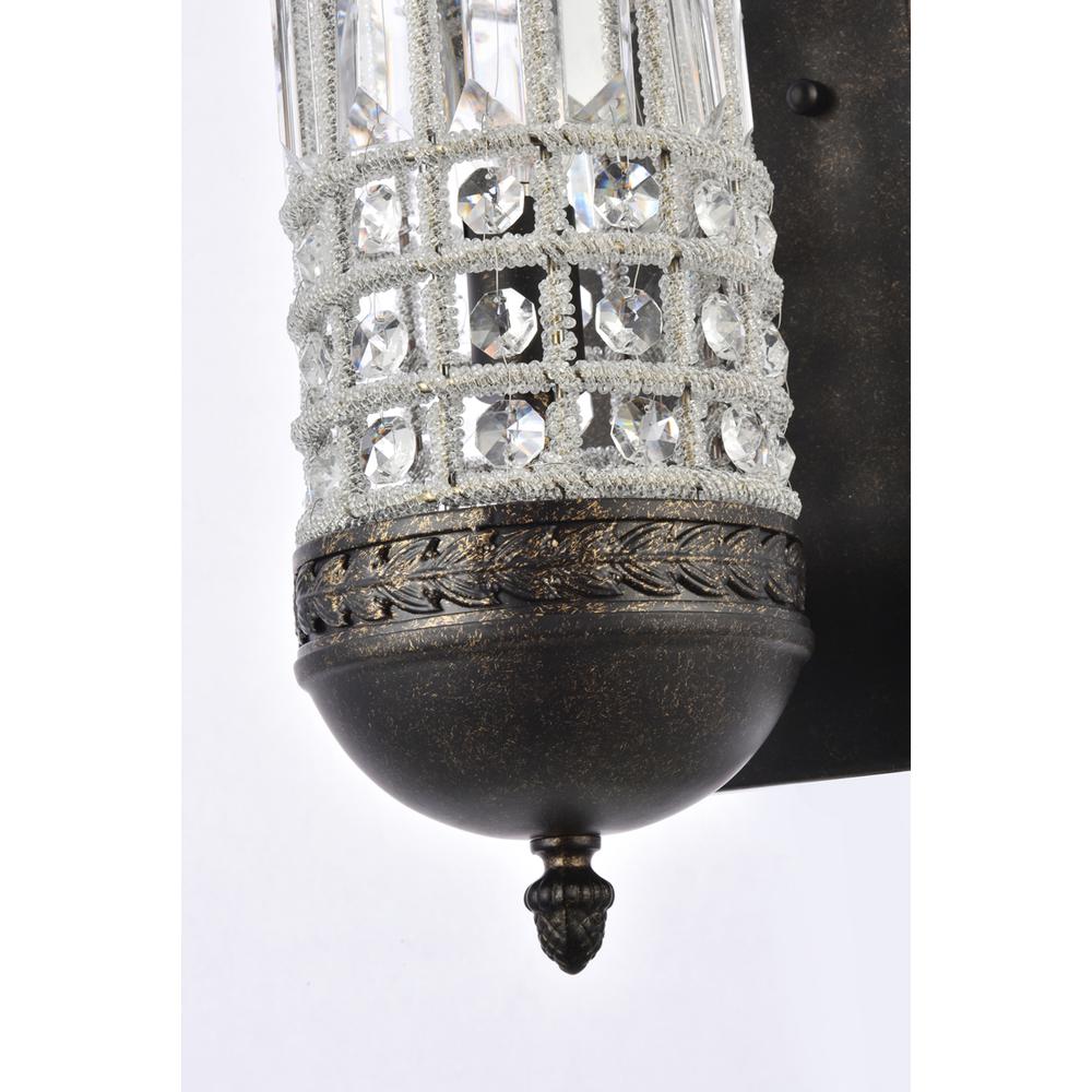Olivia 1 light Dark Bronze Wall Sconce Clear Royal Cut Crystal