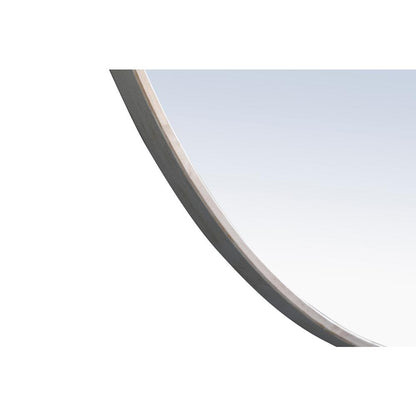 Metal frame Round Mirror with decorative hook 32 inch Silver finish