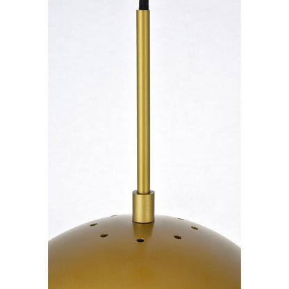 Eclipse 1 Light Brass Pendant With Frosted White Glass