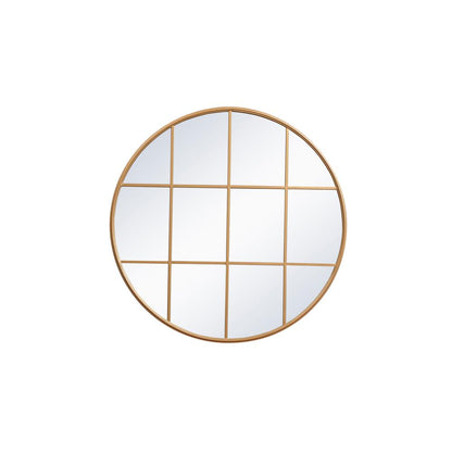 Metal windowpane mirror 42 inch x 42 inch in Brass