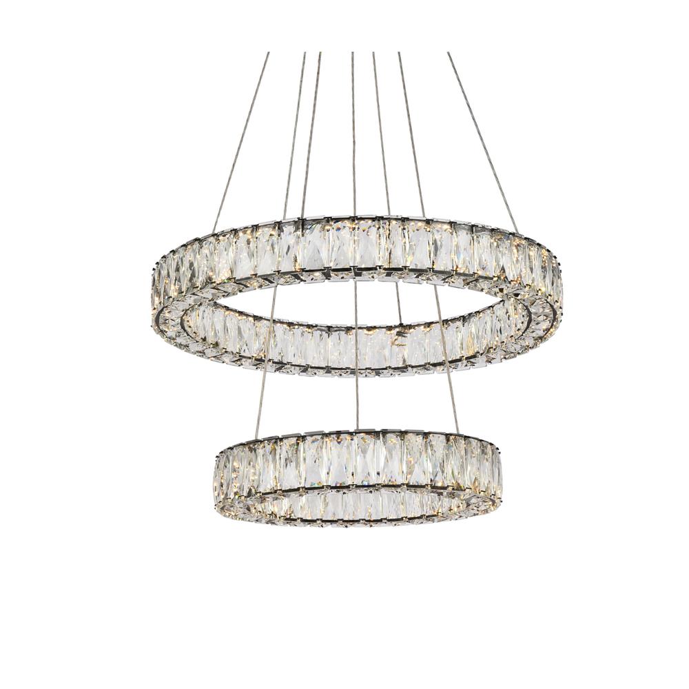 Monroe 24 inch LED double ring pendant in black