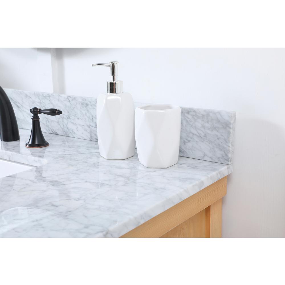 42 inch Single bathroom vanity in natural wood with backsplash