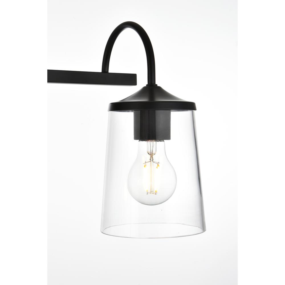 Avani 4 light Black and Clear Bath Sconce