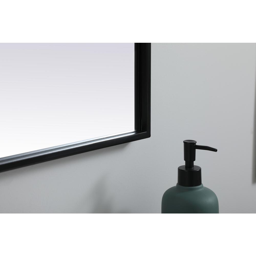 Metal Frame Arch Mirror 36x36 Inch in Black