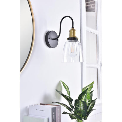 Felicity 1 light brass and black Wall Sconce