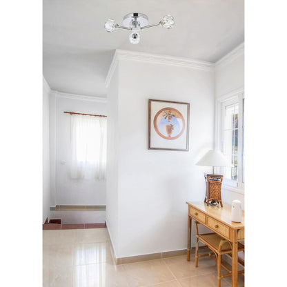 Zayne 3 Light Flush Mount in Chrome