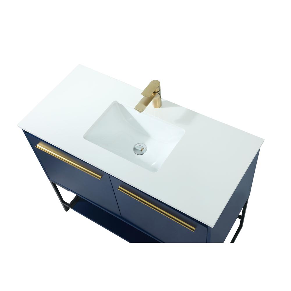 40 inch Single bathroom vanity in blue