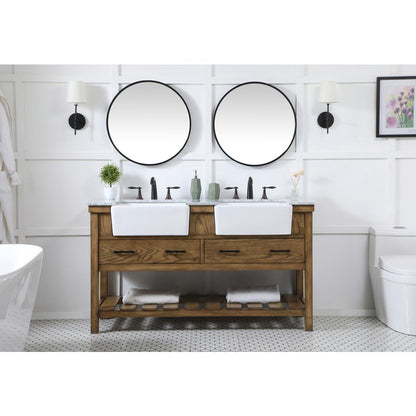 60 inch double bathroom vanity in driftwood
