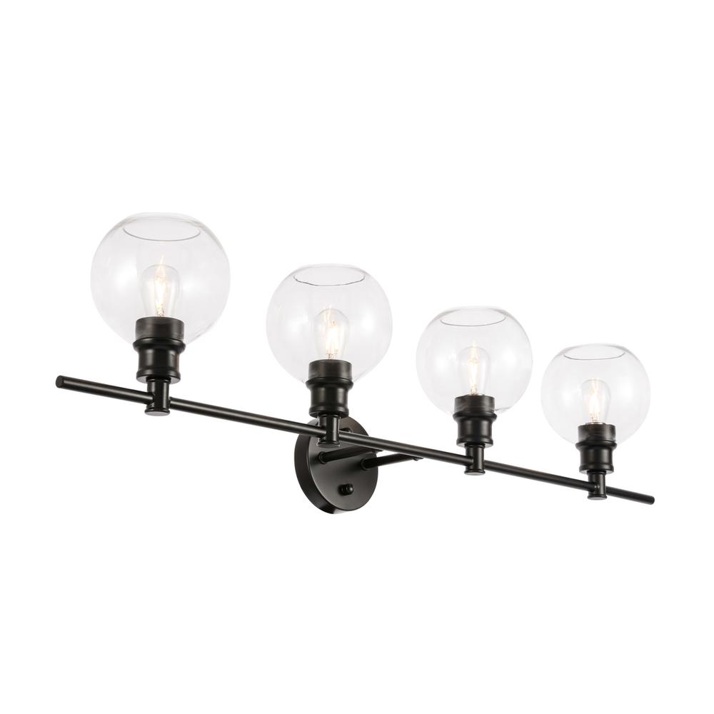 Collier 4 light Black and Clear glass Wall sconce