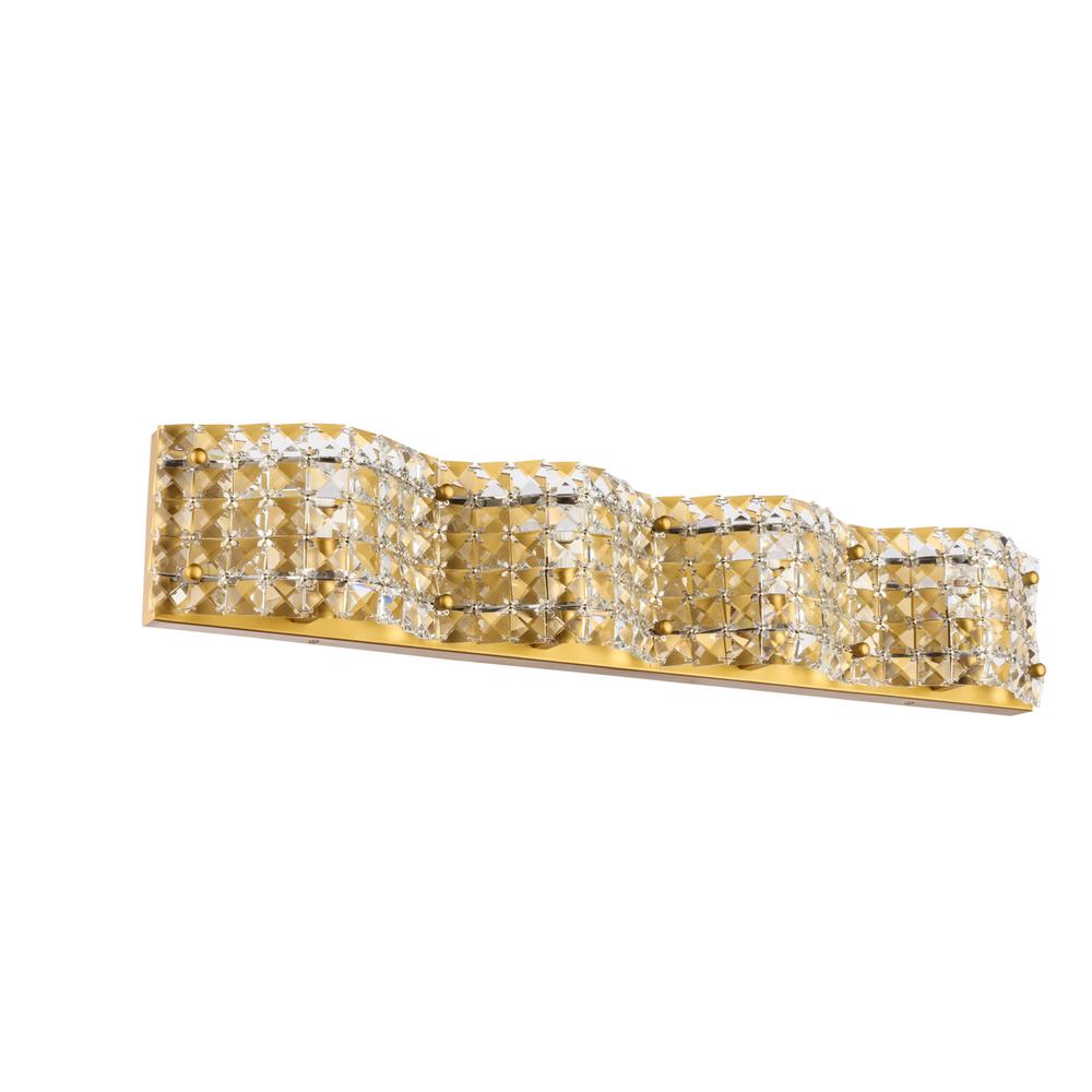 Ollie 4 light Brass and Clear Crystals wall sconce