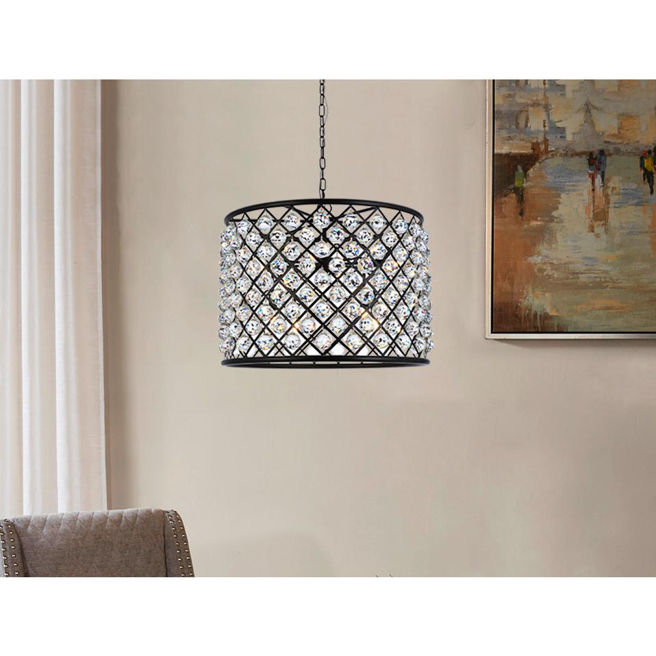 Madison 8 light Matte Black Chandelier Clear Royal Cut Crystal