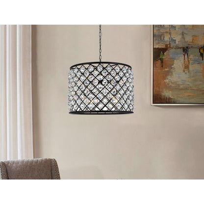 Madison 8 light Matte Black Chandelier Clear Royal Cut Crystal