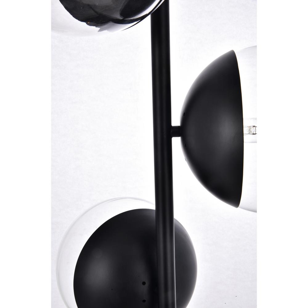 Eclipse 3 Lights Black Floor Lamp With Clear Glass