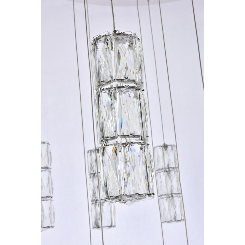 Polaris 38 inch LED chandelier in chrome