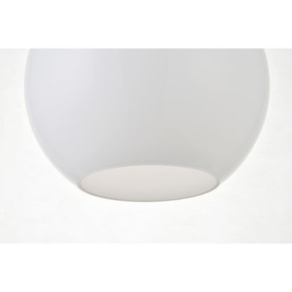 Baxter 1 Light Brass Pendant With Frosted White Glass