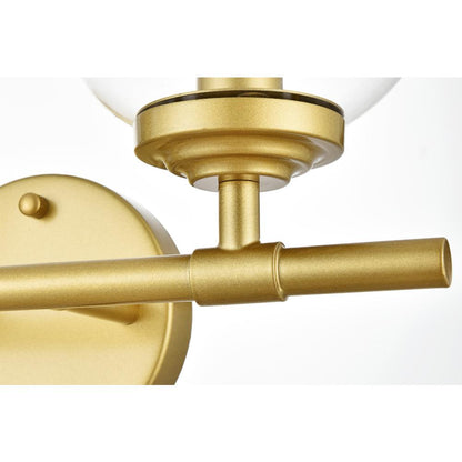 Ingrid 2 light Brass and Clear Bath Sconce