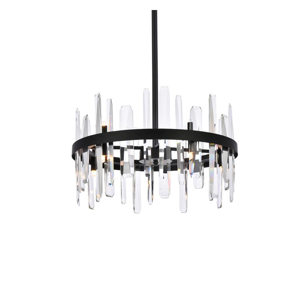 Serena 20 inch crystal round pendant in black