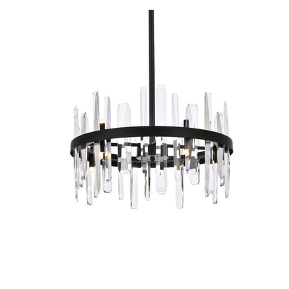 Serena 20 inch crystal round pendant in black