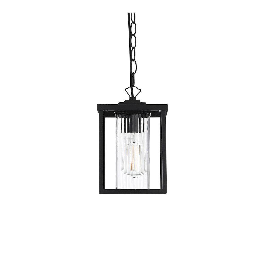 Dover 7 inch Outdoor Pendant in Black