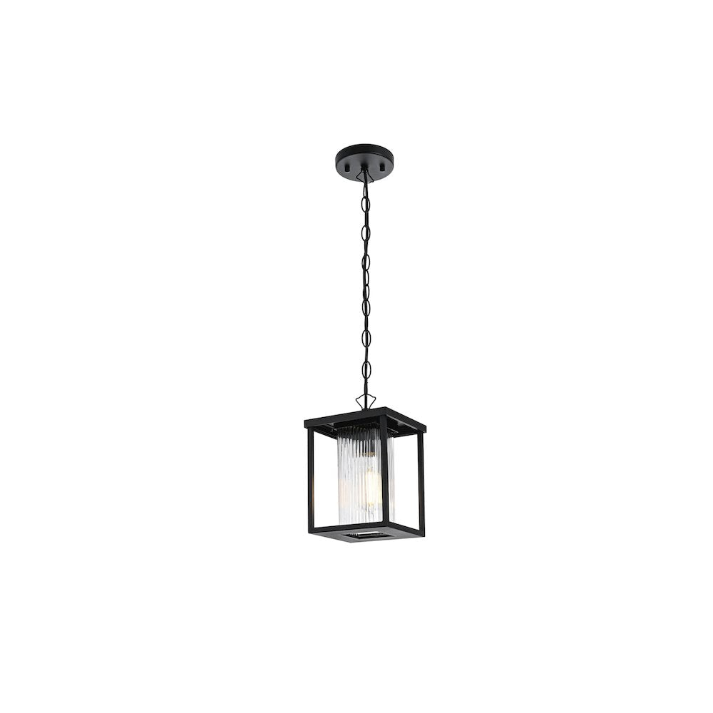 Dover 7 inch Outdoor Pendant in Black
