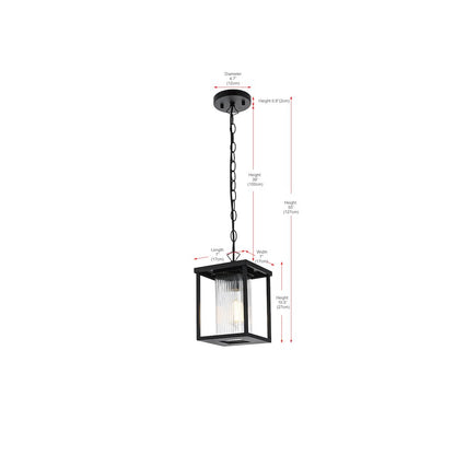 Dover 7 inch Outdoor Pendant in Black