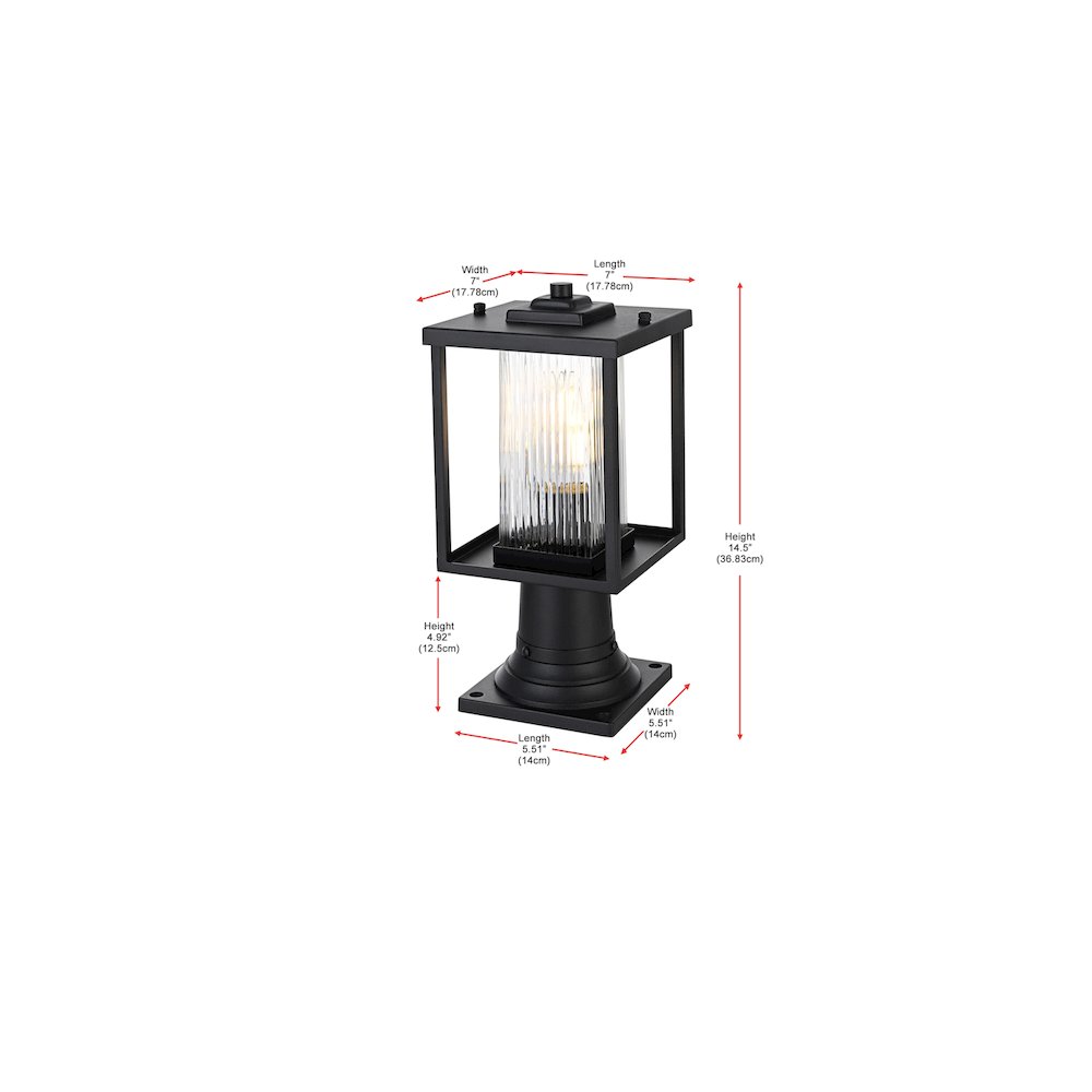 Dover 7 inch Outdoor Pendant in Black