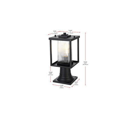 Dover 7 inch Outdoor Pendant in Black