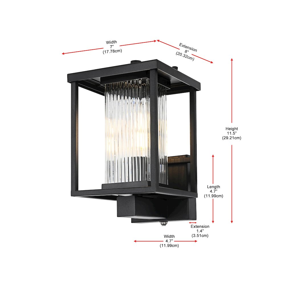 Dover 7 inch Outdoor Pendant in Black