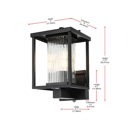 Dover 7 inch Outdoor Pendant in Black