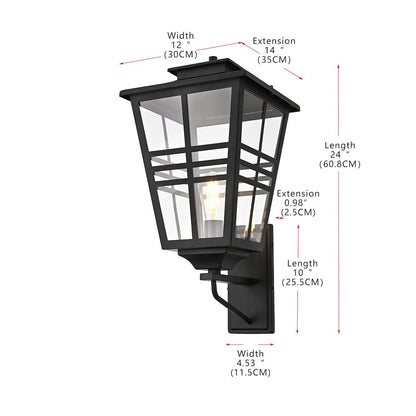 Macon 12 Inch Outdoor Wall Sconce In Black