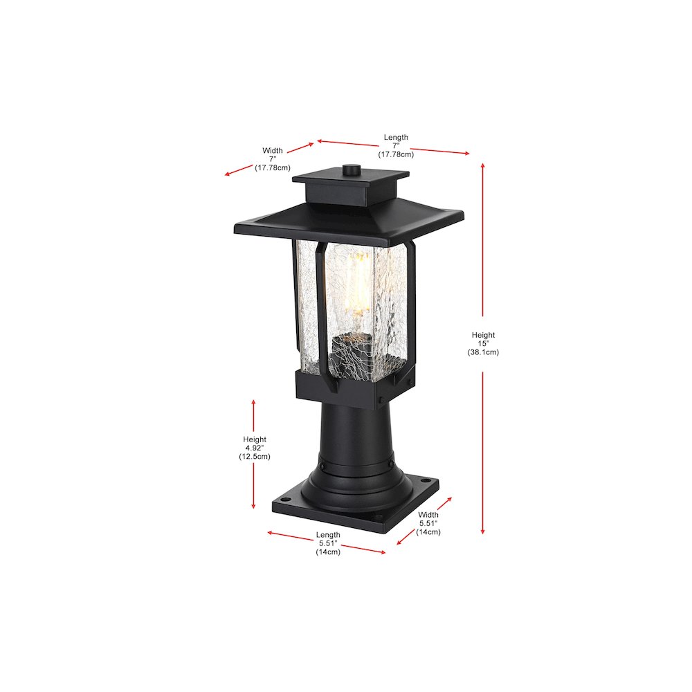 Salem 7 inch Outdoor Pendant in Black