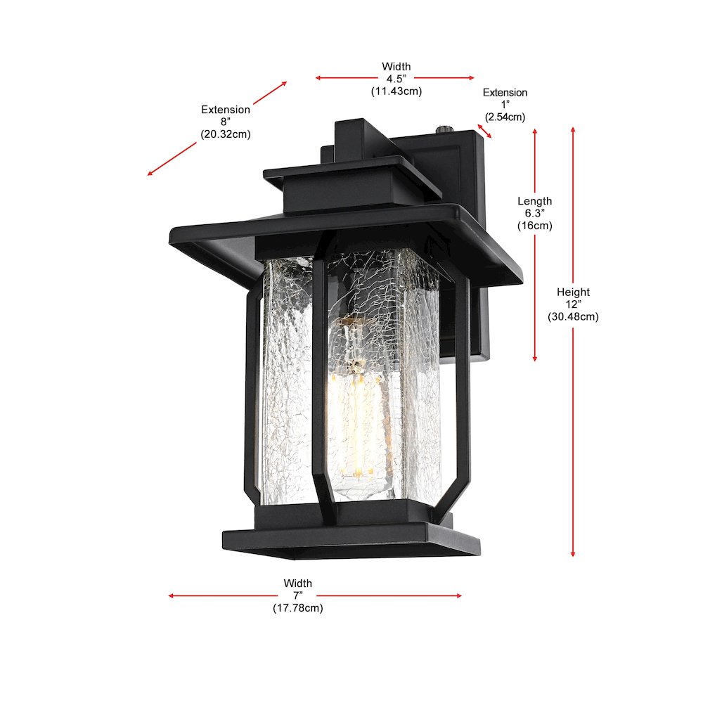 Salem 7 inch Outdoor Pendant in Black