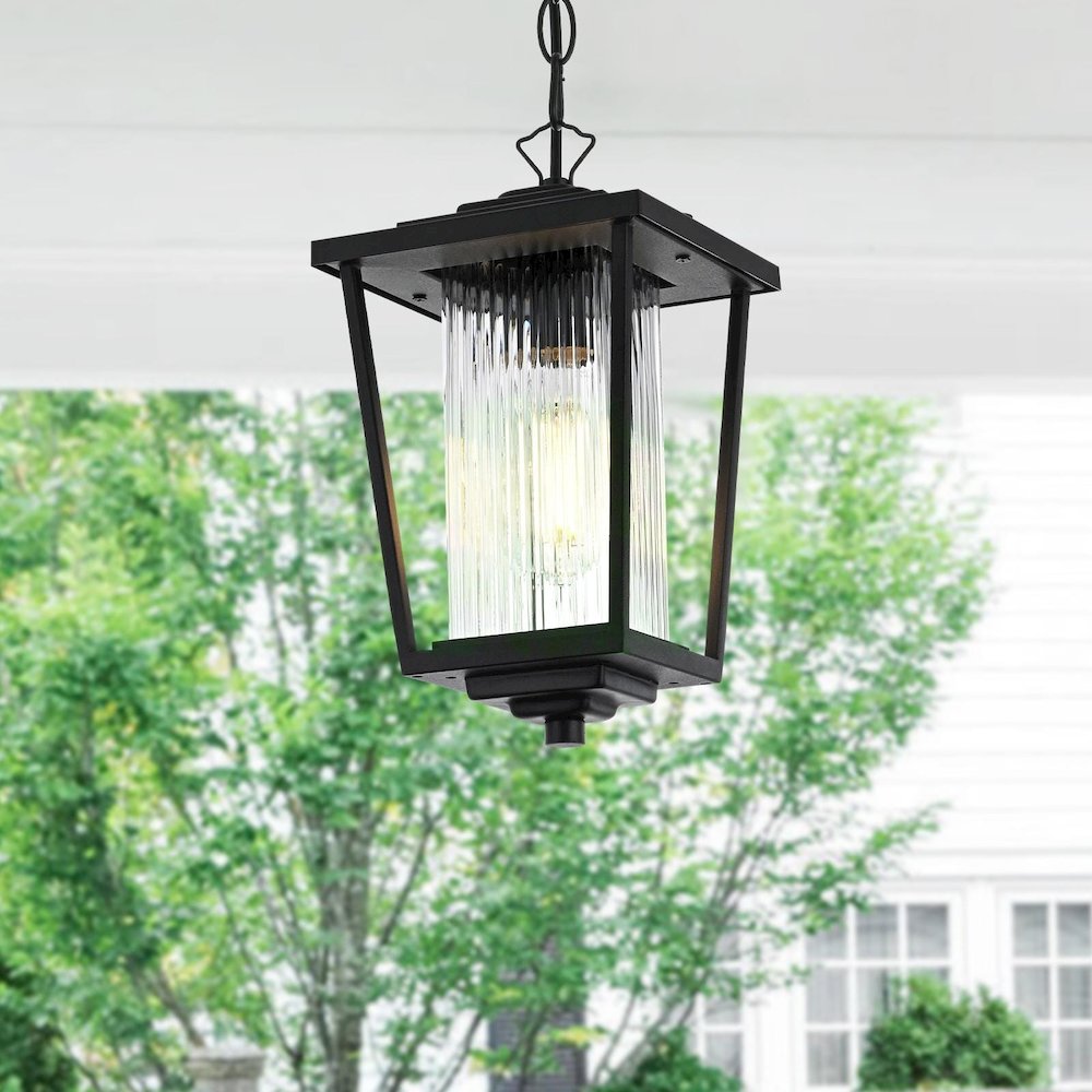 York 7 inch Outdoor Pendant in Black