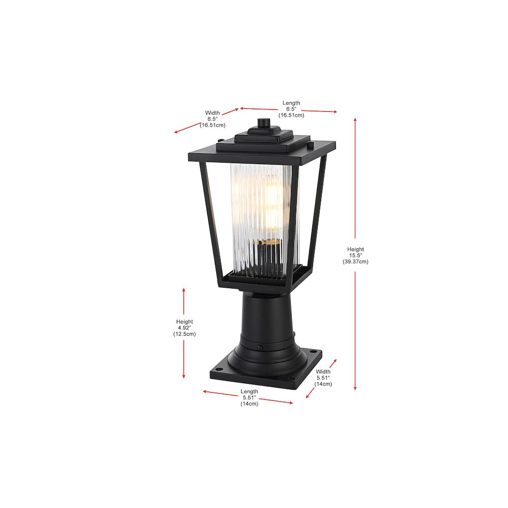 York 7 inch Outdoor Pendant in Black