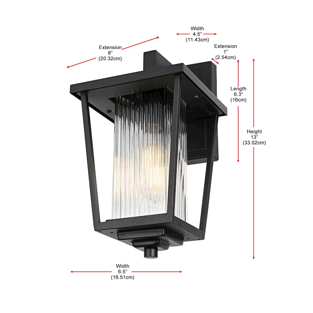 York 7 inch Outdoor Pendant in Black