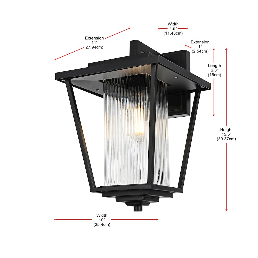 York 7 inch Outdoor Pendant in Black