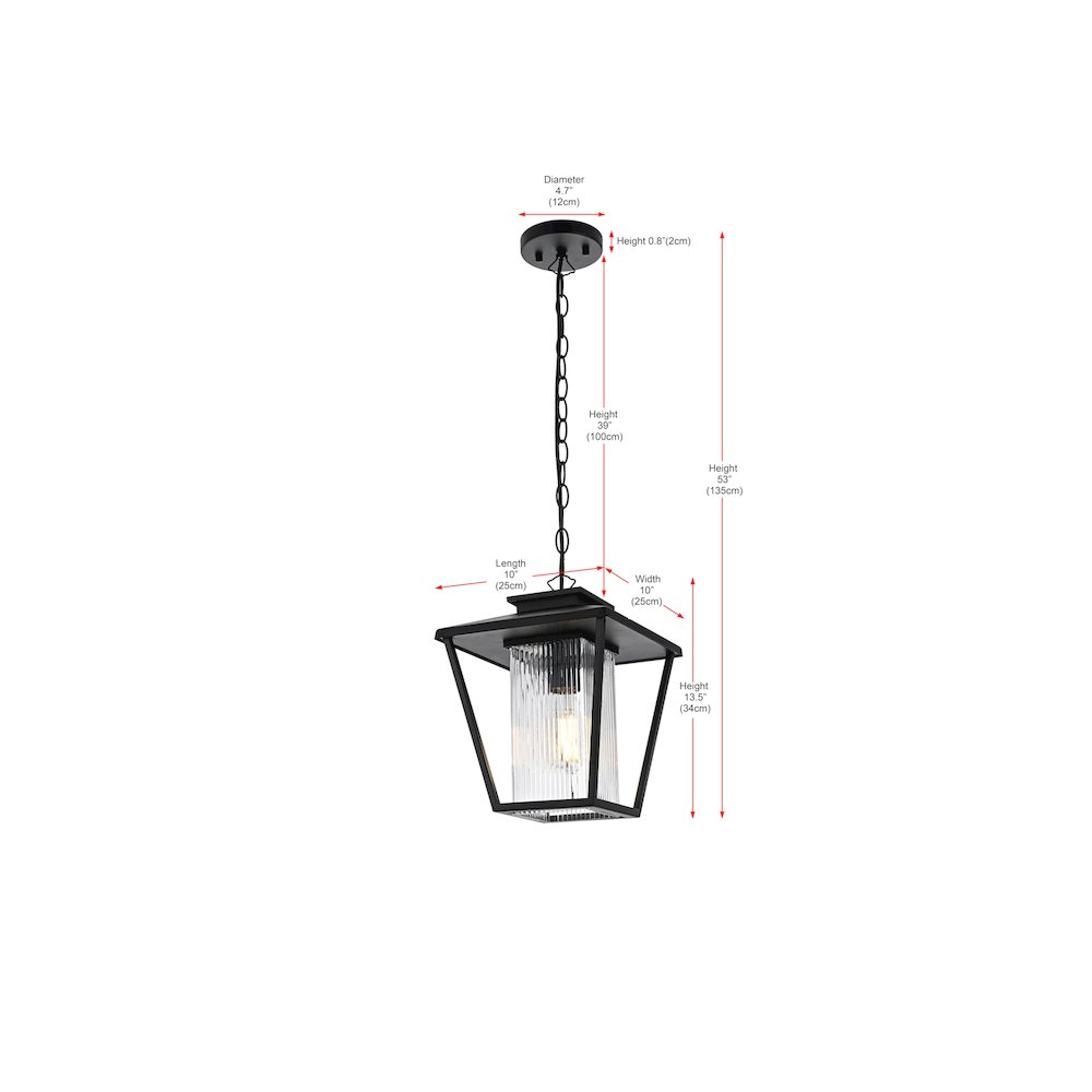 Gaul 7 inch Outdoor Pendant in Black