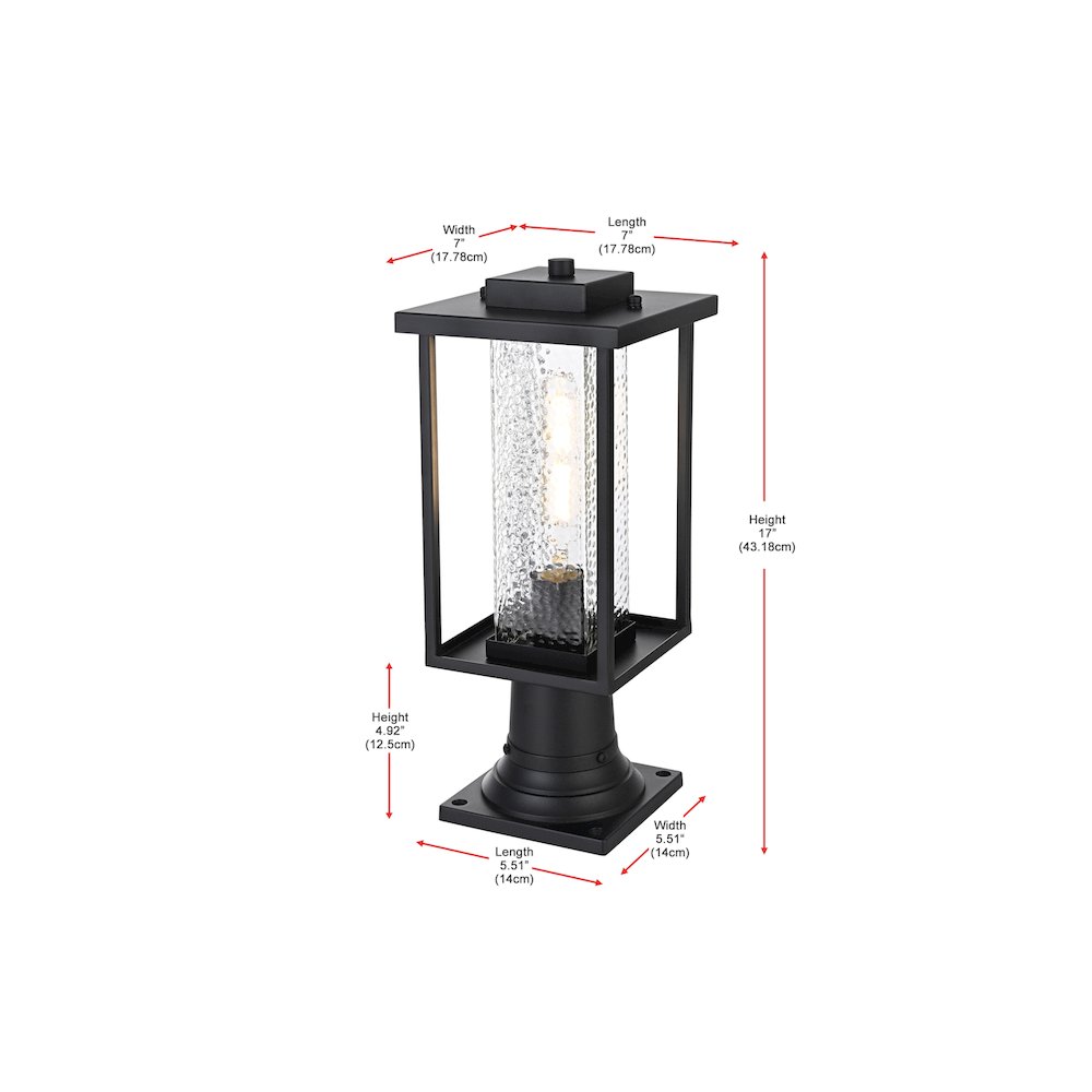 Philip 7 inch Outdoor Pendant in Black