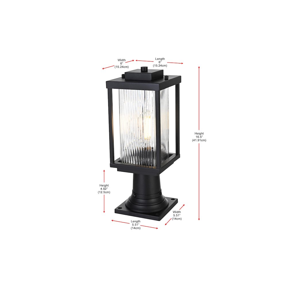 Ludlow 7 inch Outdoor Pendant in Black