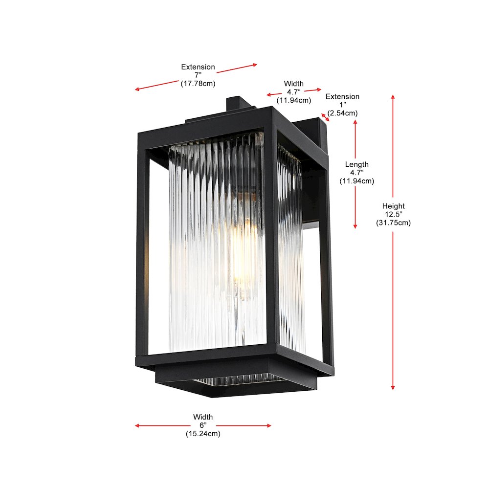 Ludlow 7 inch Outdoor Pendant in Black