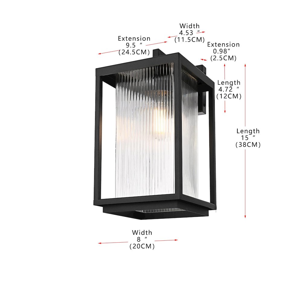 Ludlow 8 Inch Outdoor Wall Sconce In Black