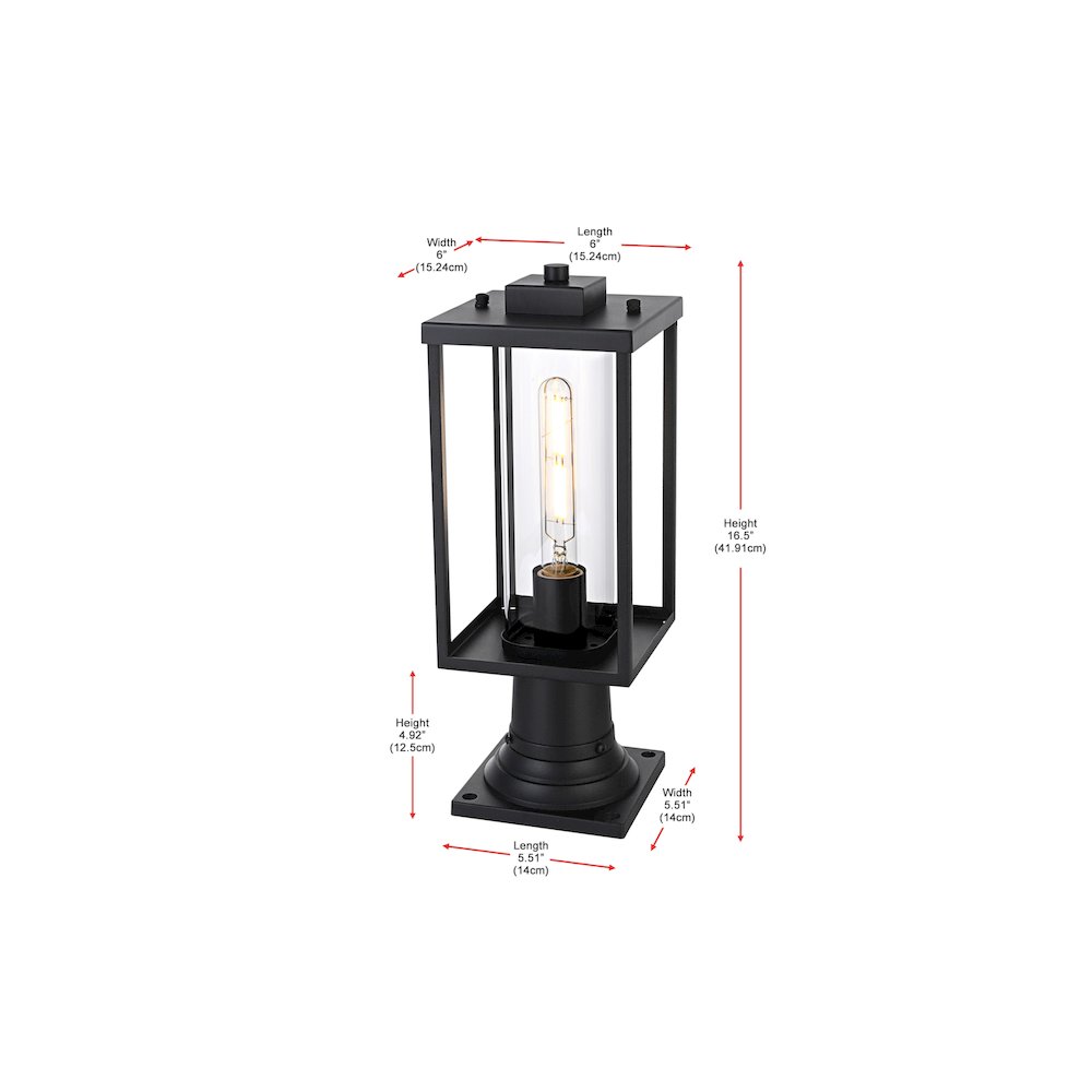 Memphis 7 inch Outdoor Pendant in Black