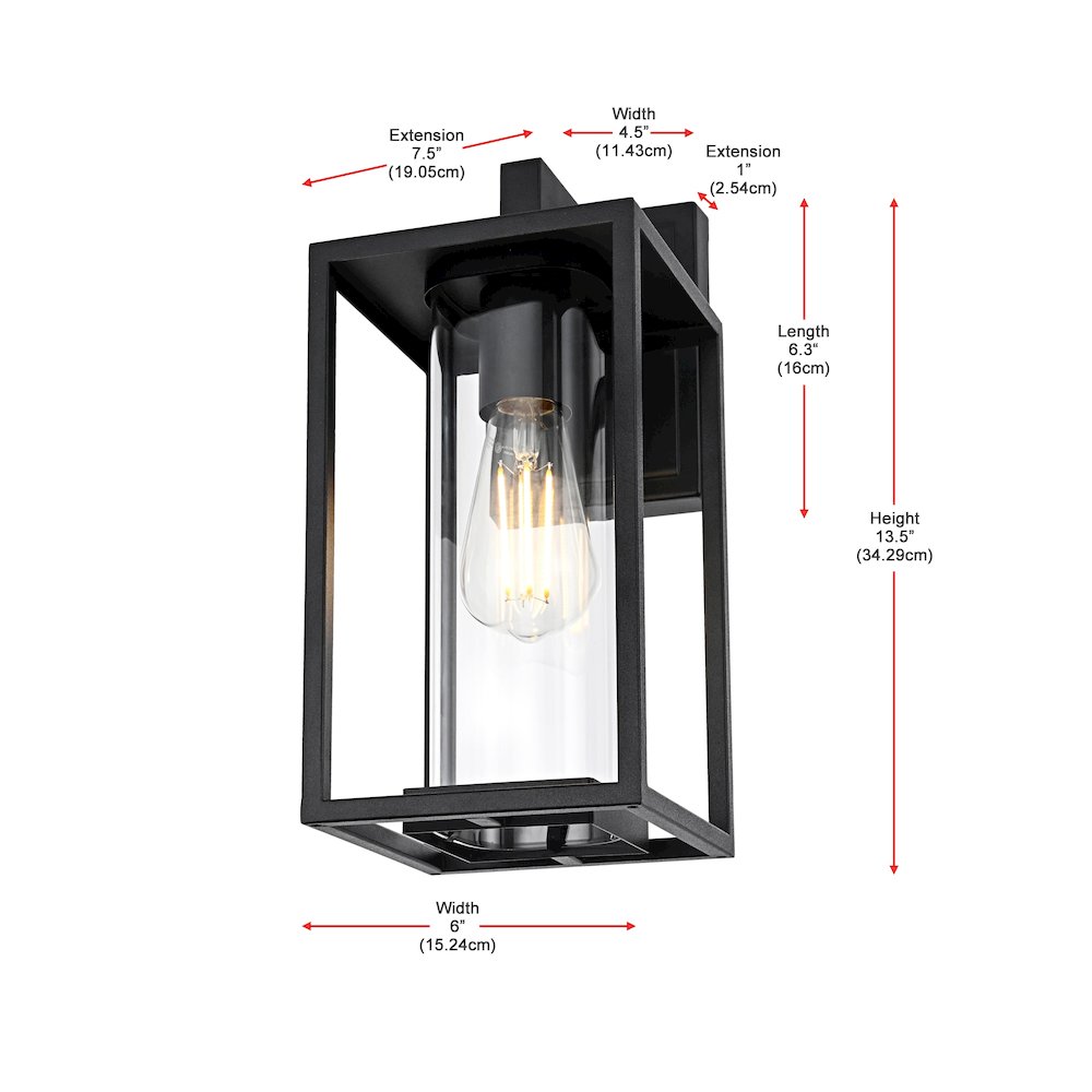 Memphis 7 inch Outdoor Pendant in Black