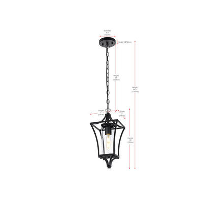 Belgrade 7 inch Outdoor Pendant in Black